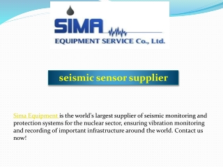 seismic sensor supplier