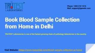 Book Blood Sample Collection from Home in Delhi