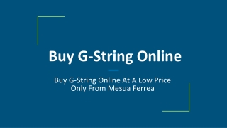 Buy G-String Online At A Low Price Only From Mesua Ferrea