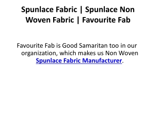 Spunlace Fabric - Spunlace Non Woven Fabric - Favourite Fab