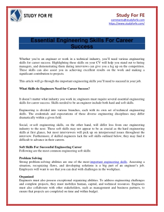 Essential Engineering Skills For Career Success