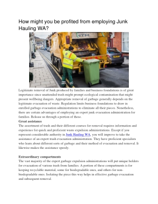 Junk Hauling WA-