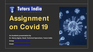 Assignment on Covid 19 - Tutors India