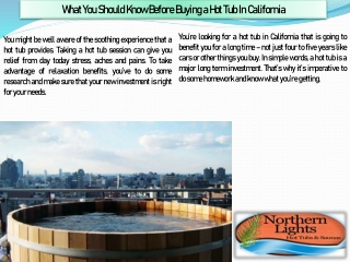 Buying a Hot Tub In California - Northern Lights Cedar Tubs