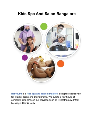 Kids Spa And Salon Bangalore