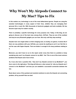 Why Won’t My Airpods Connect to My Mac? Tips to Fix