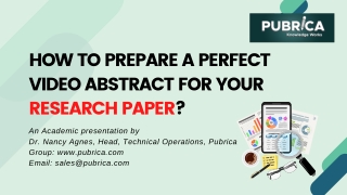How to prepare a perfect video abstract for your research paper – Pubrica