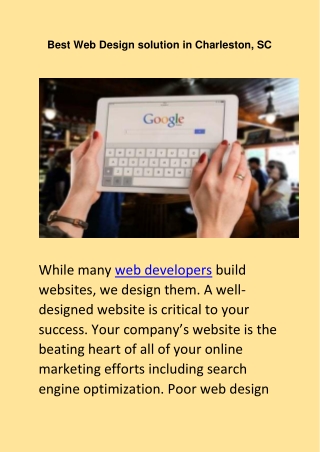 Best Web Design solution in Charleston