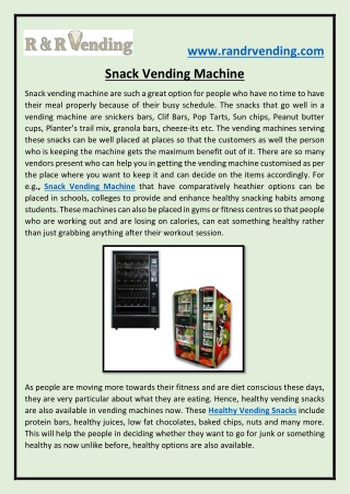 Snack Vending Machine