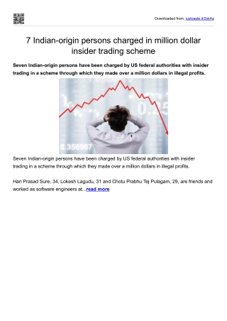 7 Indian-origin persons charged in million dollar insider trading scheme