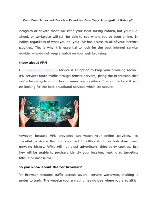 Can your internet service provider see your incognito history