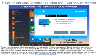 F-Secure Antivirus Customer  1-(800)-886-0140 Support Number