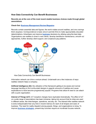 How Data Connectivity Can Benefit Businesses