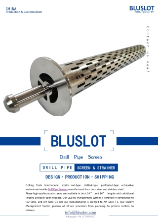 Drill Pipe Screen Free Shipping - Bluslot