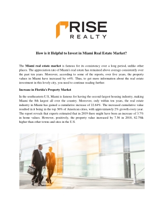 How is it Helpful to Invest in Miami Real Estate Market?
