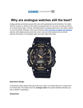 Why are analogue watches still the best