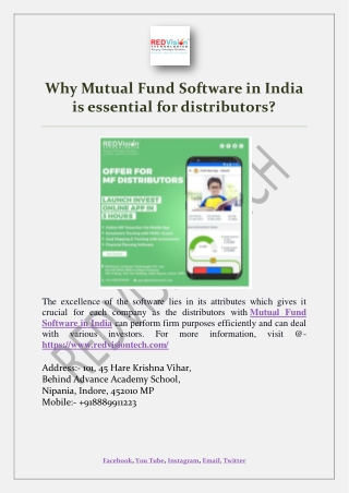 Why Mutual Fund Software in India is essential for distributors