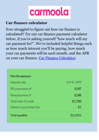 Car Finance Calculator