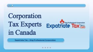 Corporate Tax in Canada - Expatriate Tax