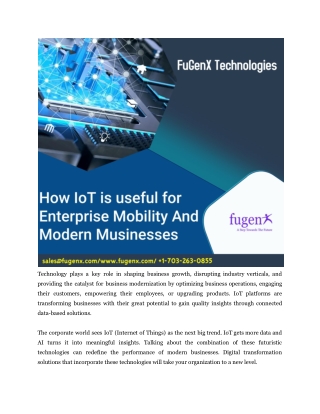 How IoT is useful for enterprise mobility and modern businesses