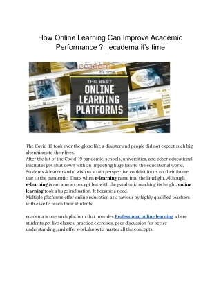 How Online Learning Can Improve Academic Performance _ ecadema it’s time