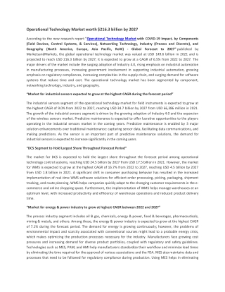 Operational Technology Market