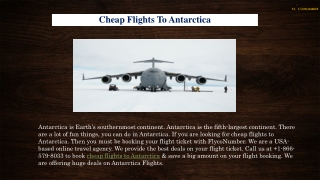 Cheap Flights to Antarctica  1-866-579-8033