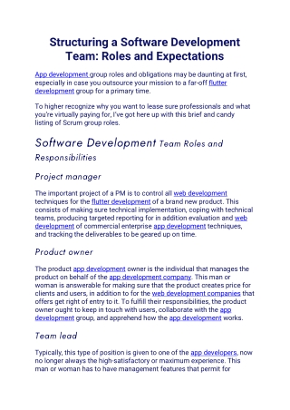 Structuring a Software Development Team Roles and Expectations (2)