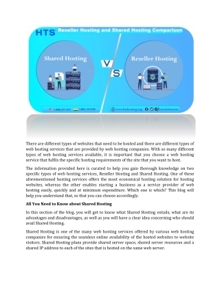 Reseller Hosting and Shared Hosting: A Thorough Comparison