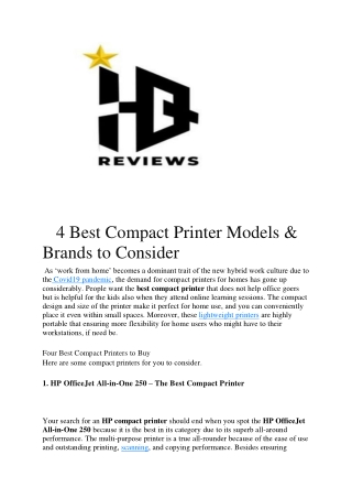 4 Best Compact Printer Models & Brands to Consider