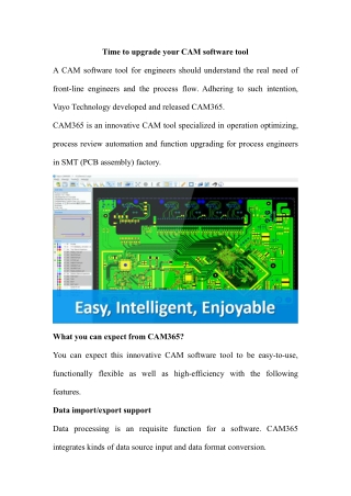 Time to upgrade your CAM software tool