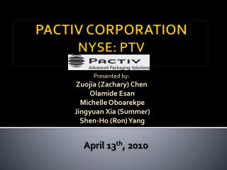 PACTIV CORPORATION NYSE: PTV