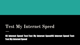 4G Internet Speed Test