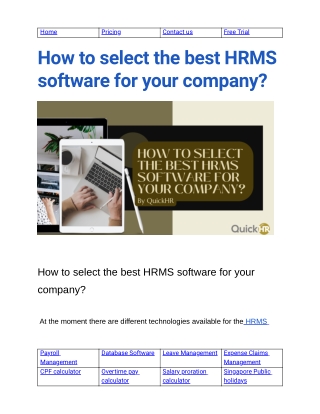 How to select the best HRMS software for your company