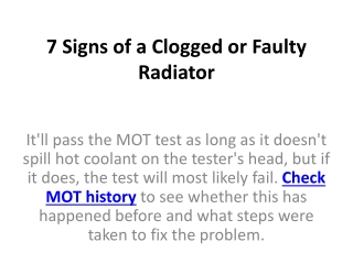 7 Signs of a Clogged or Faulty Radiator
