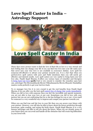 Love Spell Caster In India – Astrology Support