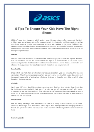 5 Tips To Ensure Your Kids Have The Right Shoes