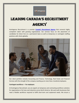 Leading Canada’s Recruitment Agency