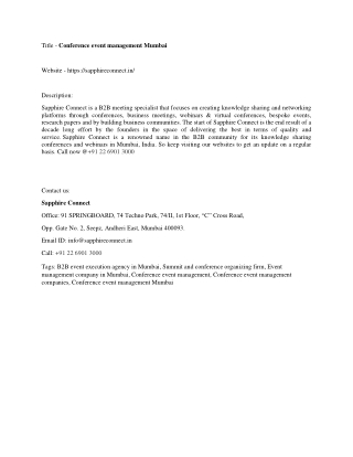 Summit and conference organising firm-converted