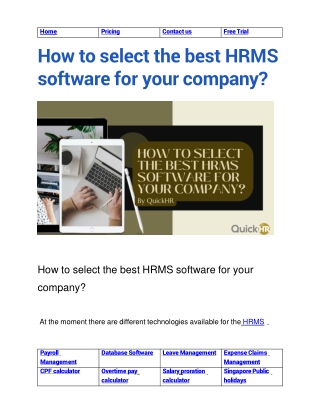 How to select the best HRMS software for your company