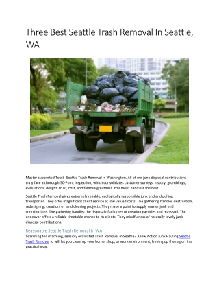 Three Best Seattle Trash Removal In Seattle