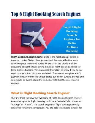 Top 6 Flight Booking Search Engines