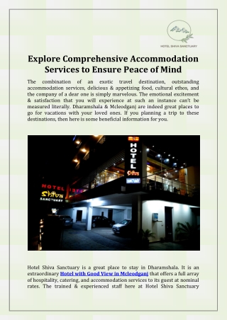Hotel with Good View in Mcleodganj