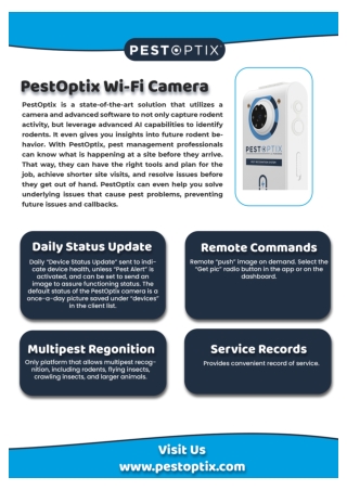 Remote Pest Monitoring Pest control inspection camera