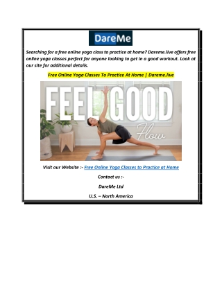 Free Online Yoga Classes To Practice At Home  Dareme.live