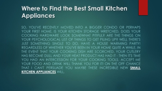 Where to Find the Best Small Kitchen Appliances