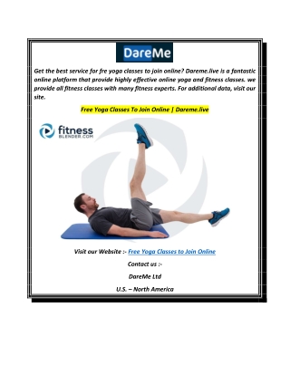 Free Yoga Classes To Join Online  Dareme.live