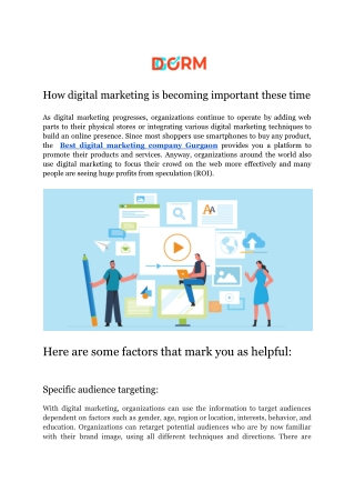 How digital marketing is becoming important these time_