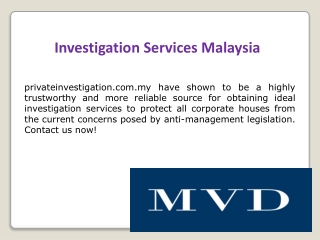 Investigation Services Malaysia