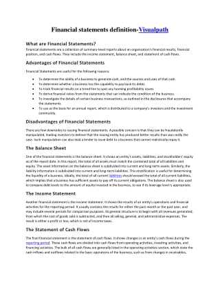 Financial statements definition